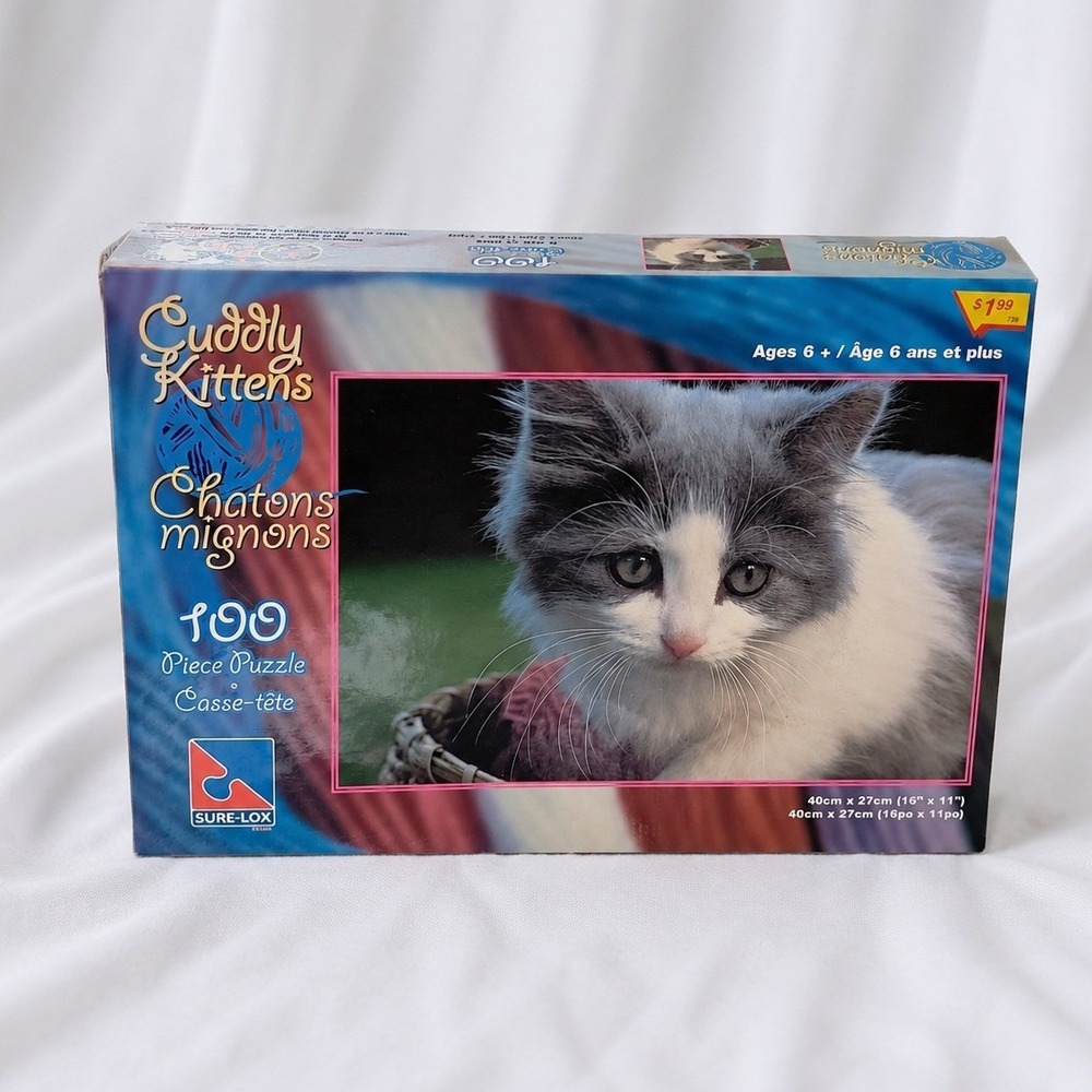 SureLox Cuddly Kittens Jigsaw Puzzle 100 Pc Vintage 90s New Sealed Cat